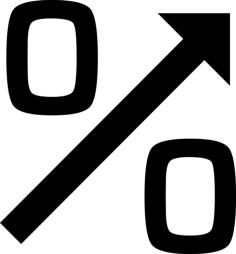 Economy Percentage Symbol With Up Arrow Stencil Svg Design File, Free Vectors File